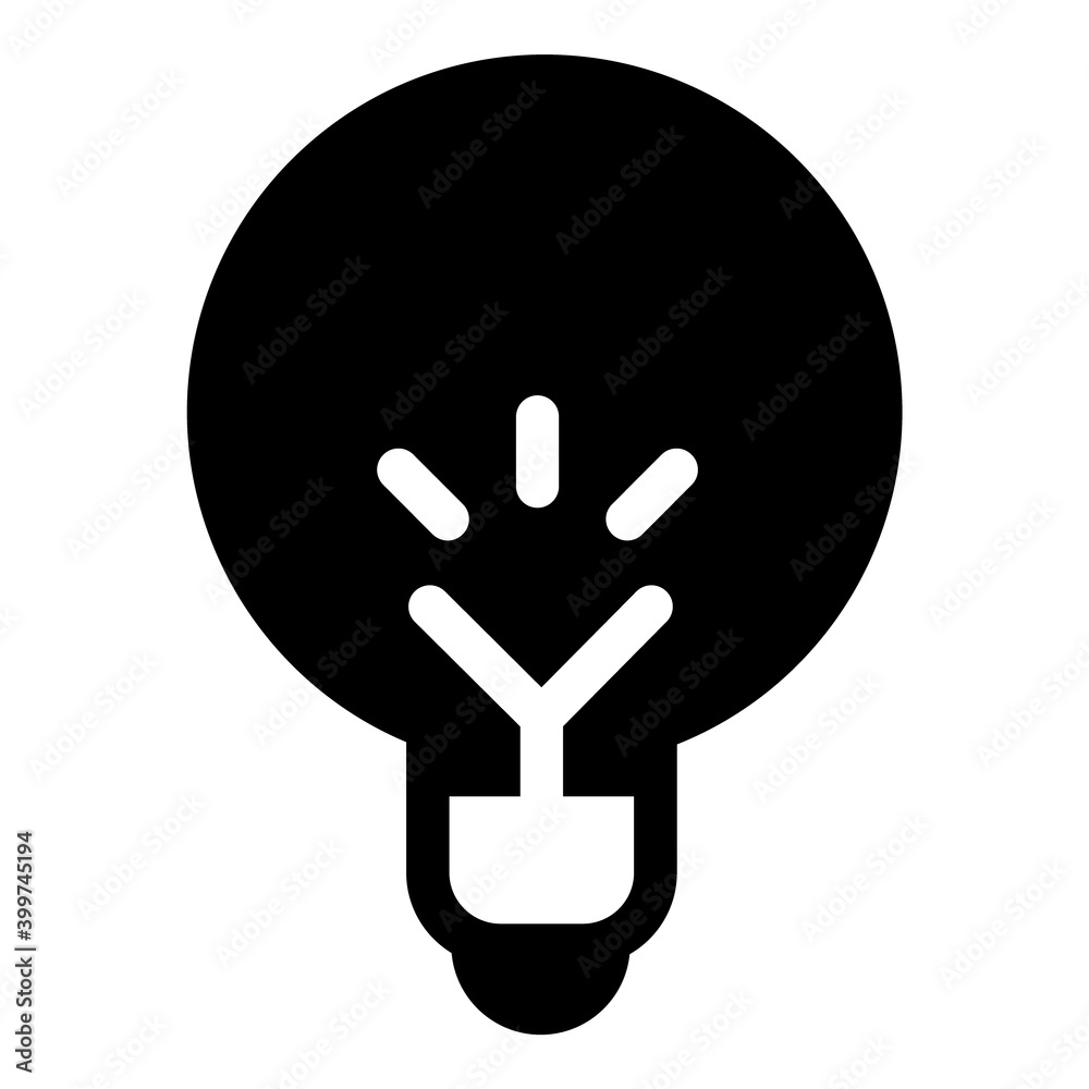 Obraz premium Light Bulb Idea Flat Icon Isolated On White Background