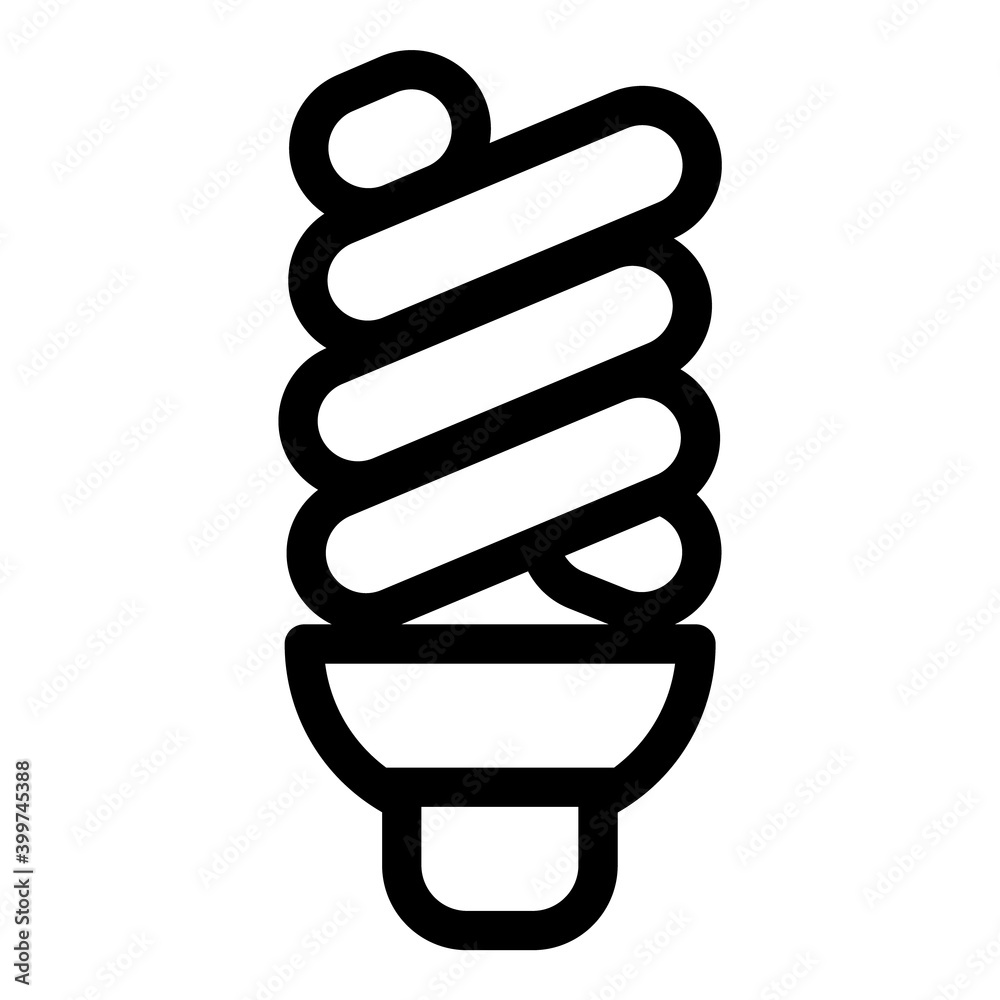 Light Bulb Tungsten Flat Icon Isolated On White Background Light Bulb Tungsten Flat Icon Isolated On White Background