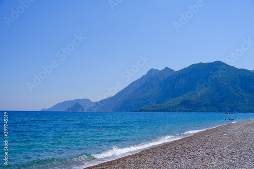 mountain  beach and sea