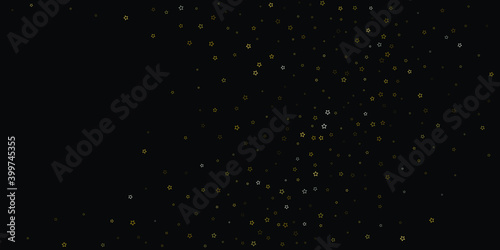Gold Glitter Stars. Luxury Shiny Confetti. Scattered little sparkle. Flash glow silver, elements. Random magic tiny light. Gold stellar fall black background. New Year, Christmas Vector illustration.