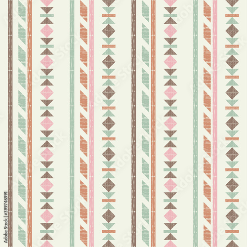 Navajo mosaic rug with traditional folk geometric pattern. Stripes. Native American Indian blanket. Aztec elements. Seamless pattern. Vector illustration for web design or print.
