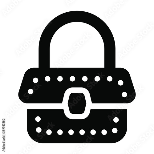 
Handbag, ladies purse icon of glyph style 
