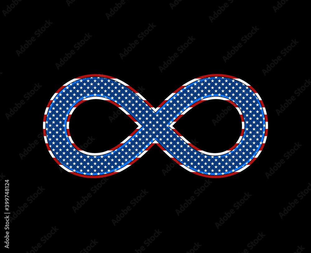 infinity symbol USA Flag, united states of America, illustration