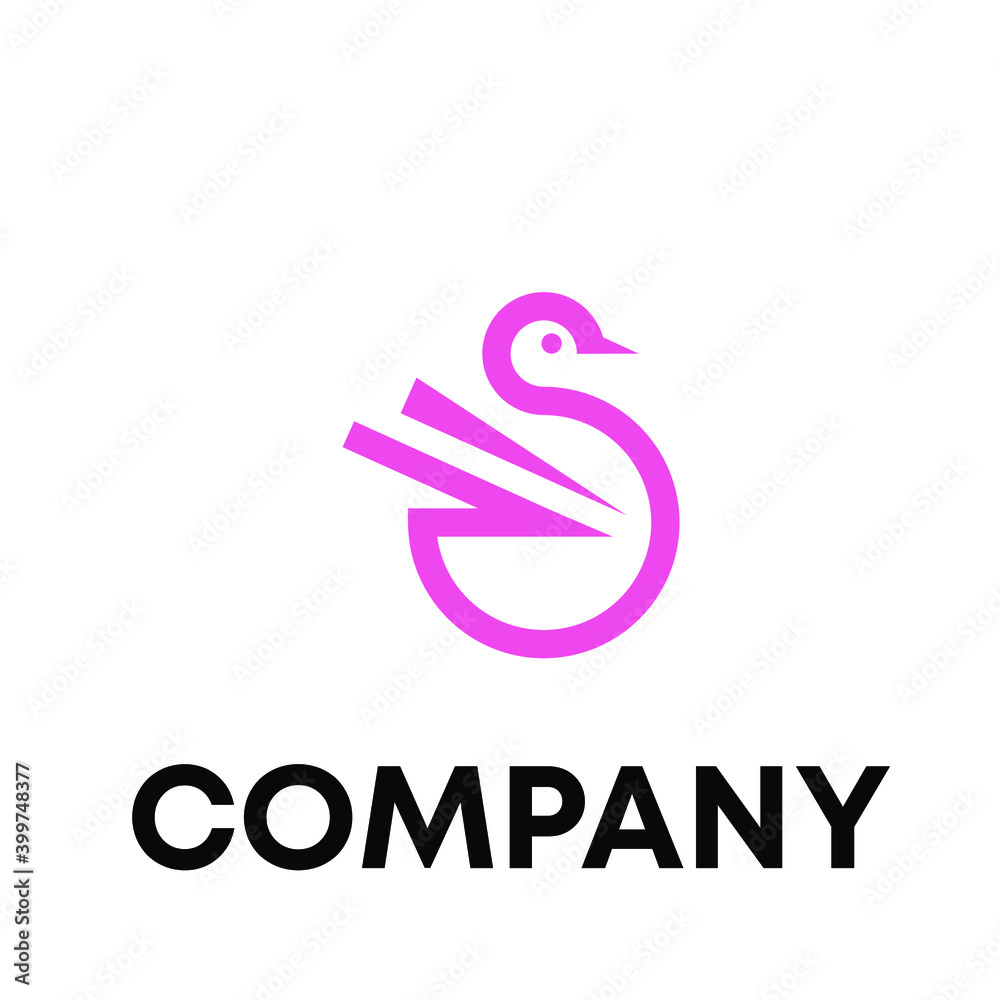 Fototapeta premium swan logo design