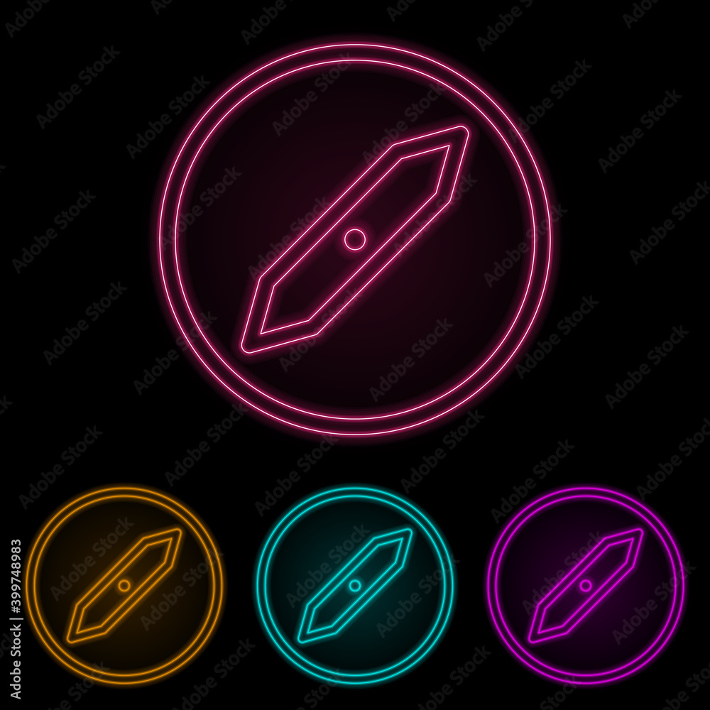 compass color neon set. Simple thin line, outline vector of web icons for ui and ux, website or mobile application compass color neon set. Simple thin line, outline vector of web icons for ui and ux, website or mobile application