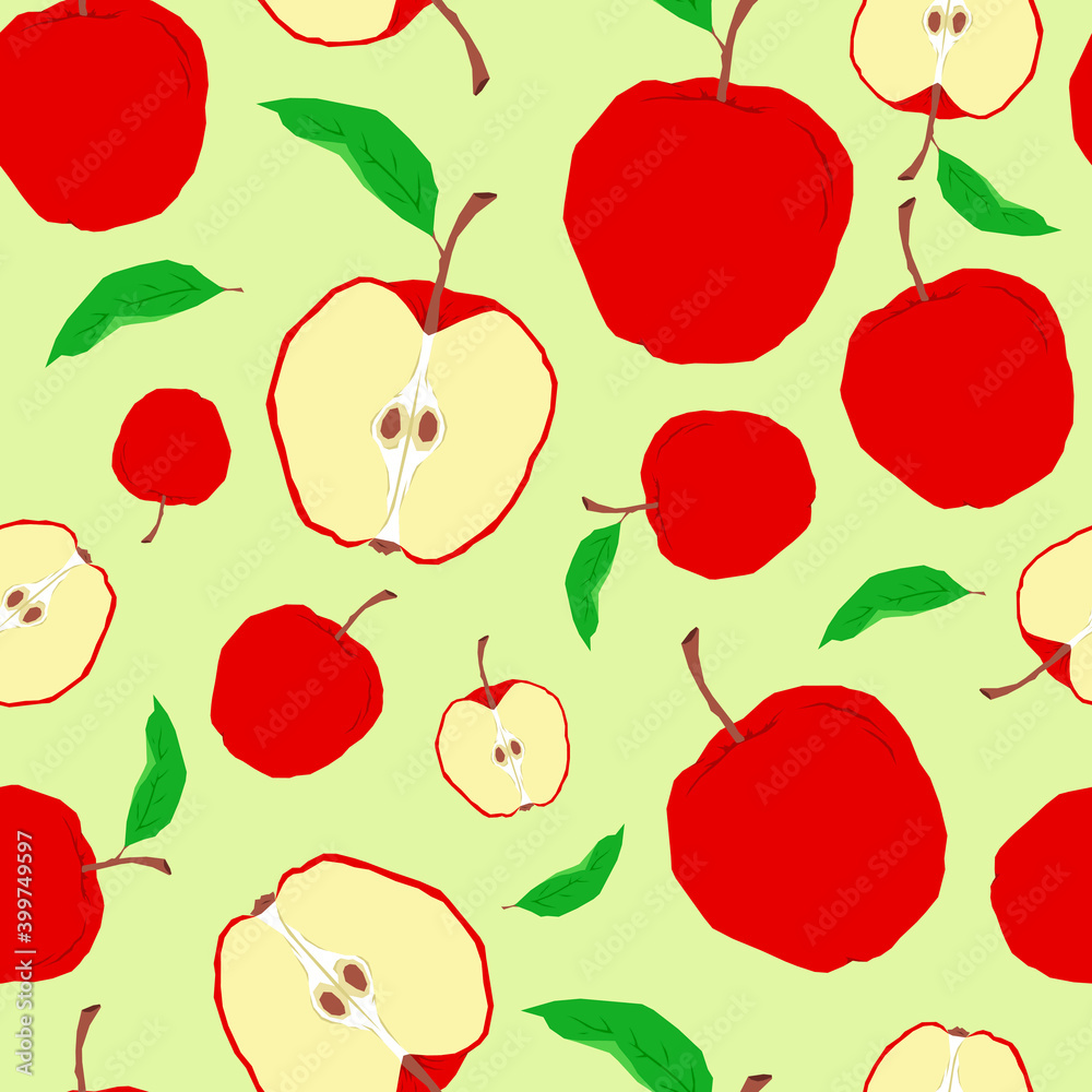 Apple pattern fruit flat seamless colorful background