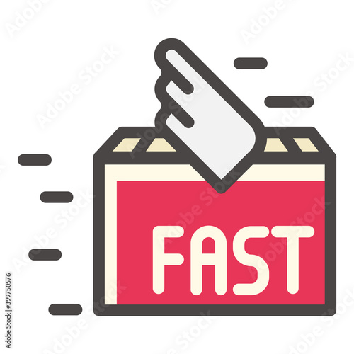 Fast Delivery Shipping Flat Icon Isolated On White Background