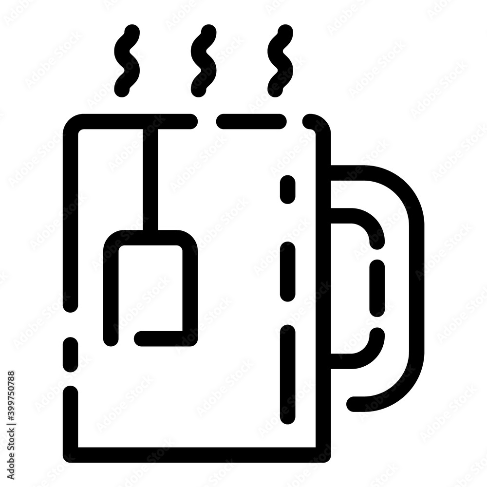Office Work Tea Mug Flat Icon Isolated On White Background Office Work Tea Mug Flat Icon Isolated On White Background