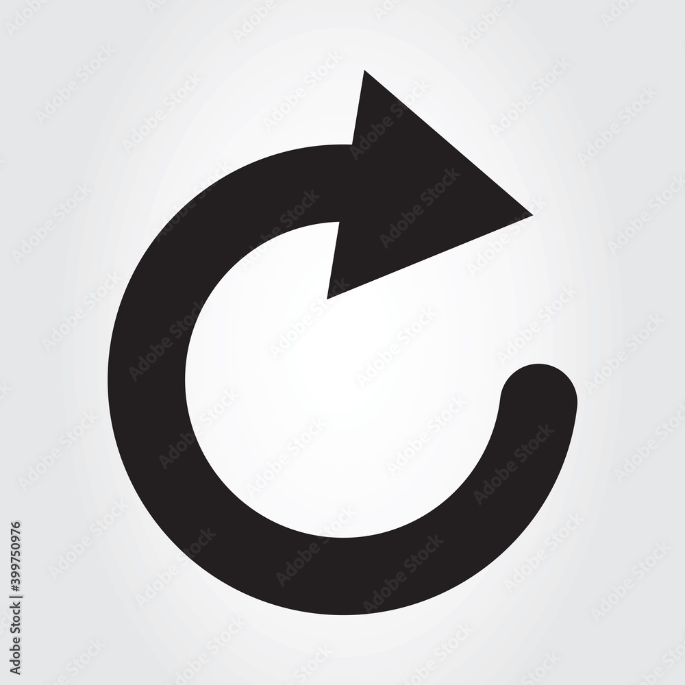 Arrow replay icon isolated on background. Trendy arrow replay icon in flat style for web site. Creative arrow template for app, ui and logo. Replay icon vector Arrow replay icon isolated on background. Trendy arrow replay icon in flat style for web site. Creative arrow template for app, ui and logo. Replay icon vector
