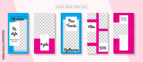 Social Stories Cool Vector Layout.