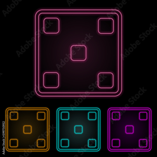 playing halls five color neon set. Simple thin line, outline vector of web icons for ui and ux, website or mobile application