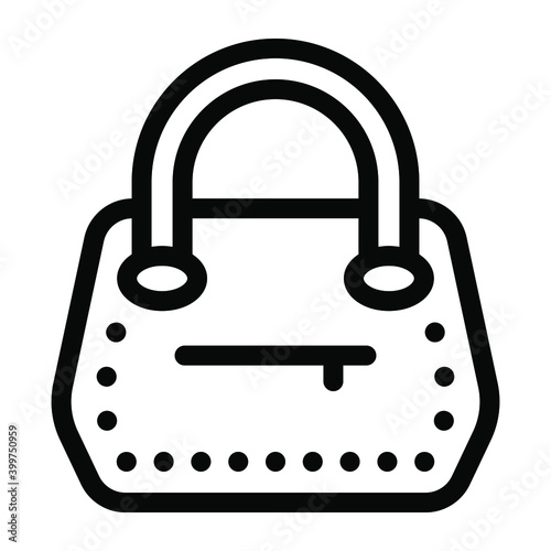 
Handbag, ladies purse icon of glyph style 

