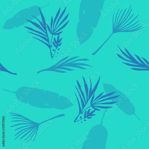 Wallpaper Mural Modern Tropical Vector Seamless Pattern. Monstera Feather Dandelion Banana Leaves Tropical Seamless Pattern. Torontodigital.ca