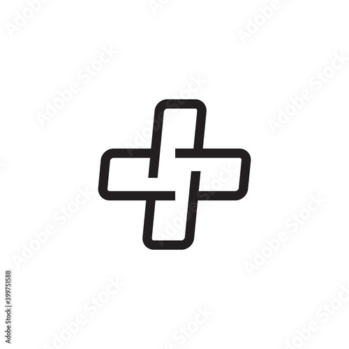 Black original plus design. Vector symbol
