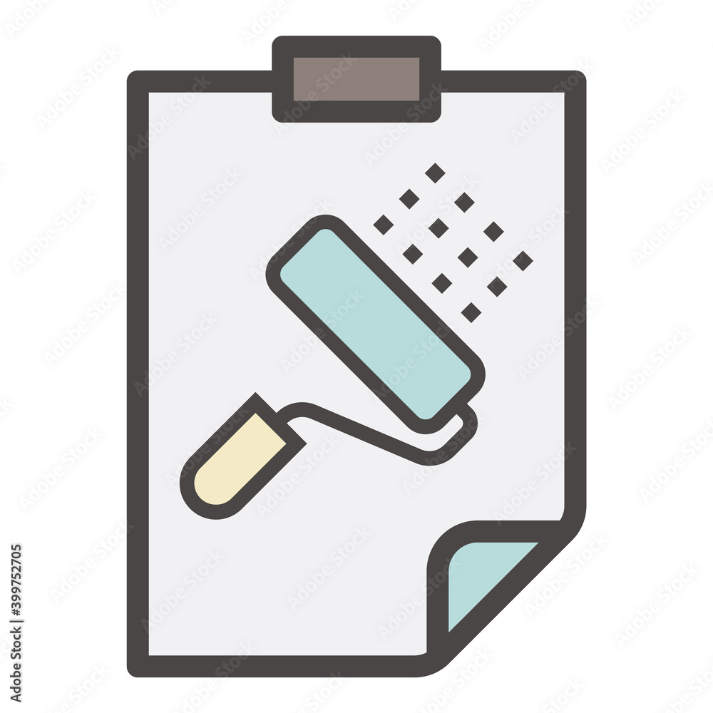 Architecture Design Color Paint Flat Icon Isolated On White Background Architecture Design Color Paint Flat Icon Isolated On White Background
