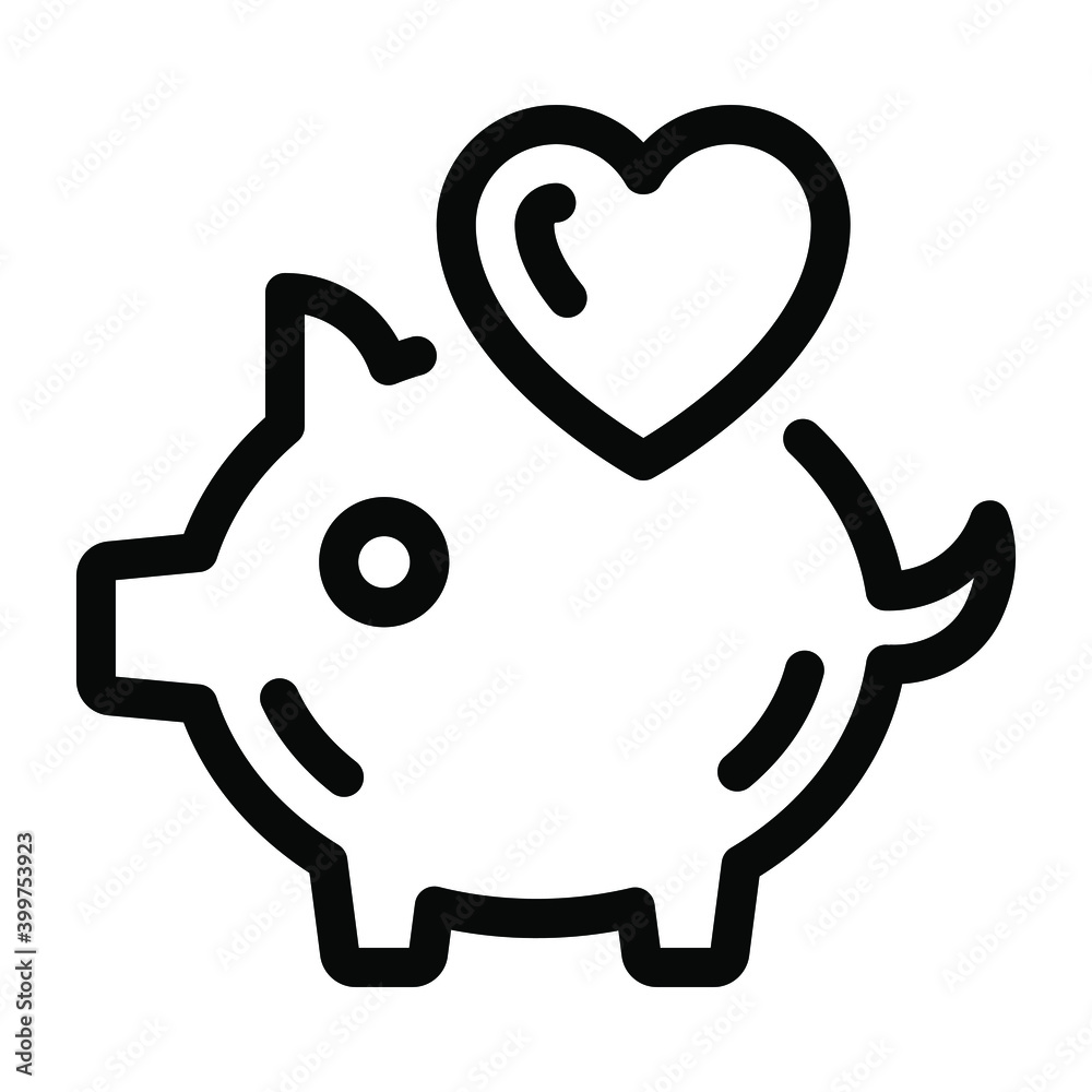 Piggy money box with heart, trendy solid icon of love savings
Piggy money box with heart, trendy solid icon of love savings