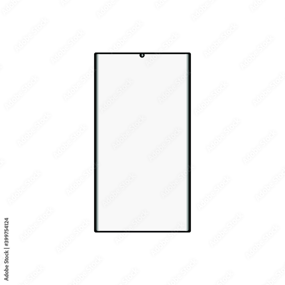 High quality realistic trendy no frame smartphone with blank white screen. Mockup phone for visual ui app demonstration. Vector mobile set device concept. Detailed Mockup Smartphone