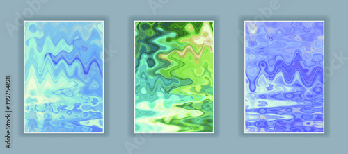 Abstract Color flow gradient background. Liquid marble art texture. Flow inks in water style © Renat