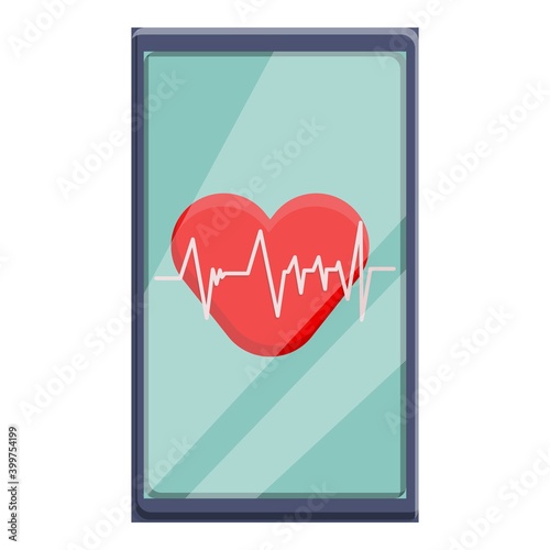 Telemedicine heartrate icon. Cartoon of telemedicine heartrate vector icon for web design isolated on white background