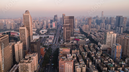 Aerial photography of the architectural landscape of modern Chinese cities