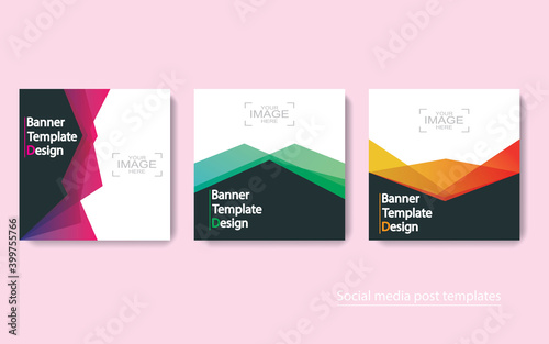 set banner social media post design,vector illustrations.