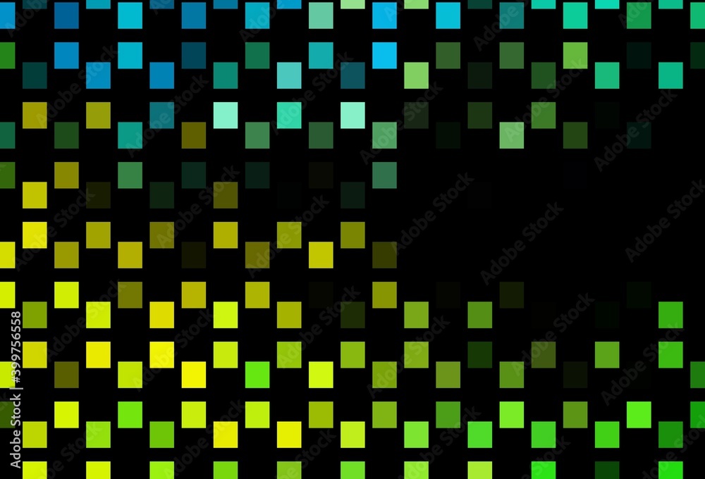 Dark Green, Yellow vector backdrop with lines, rectangles.