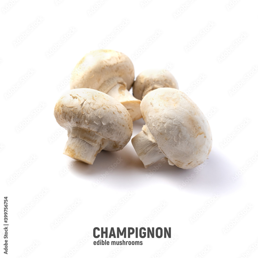 Champignon mushrooms, isolated on a white background. Champignon mushrooms, isolated on a white background.