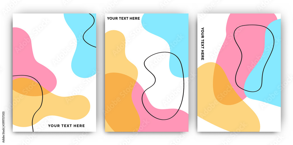 Minimalist flyer set - abstract shapes and lines