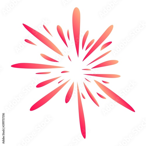 Red sky firework icon. Cartoon of red sky firework vector icon for web design isolated on white background