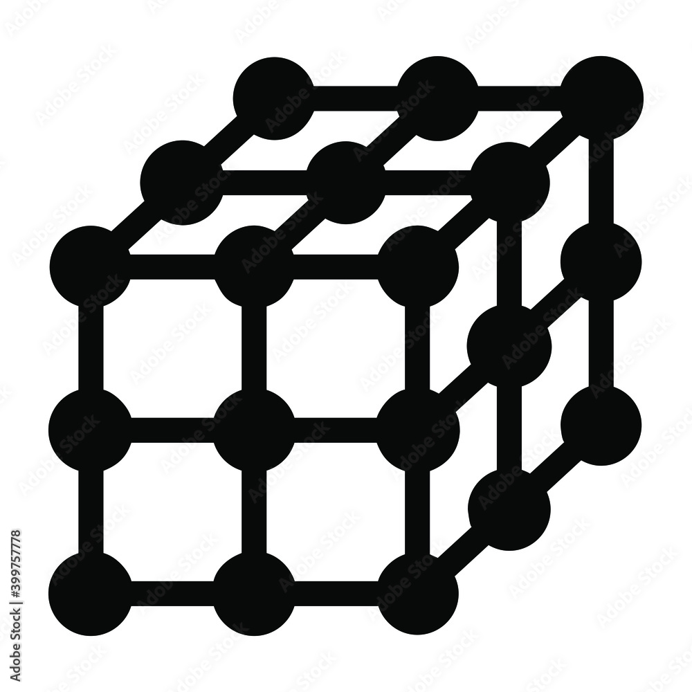Science and cubic lattice, solid icon design of cubics
Science and cubic lattice, solid icon design of cubics