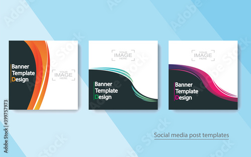 set banner social media post design,vector illustrations.