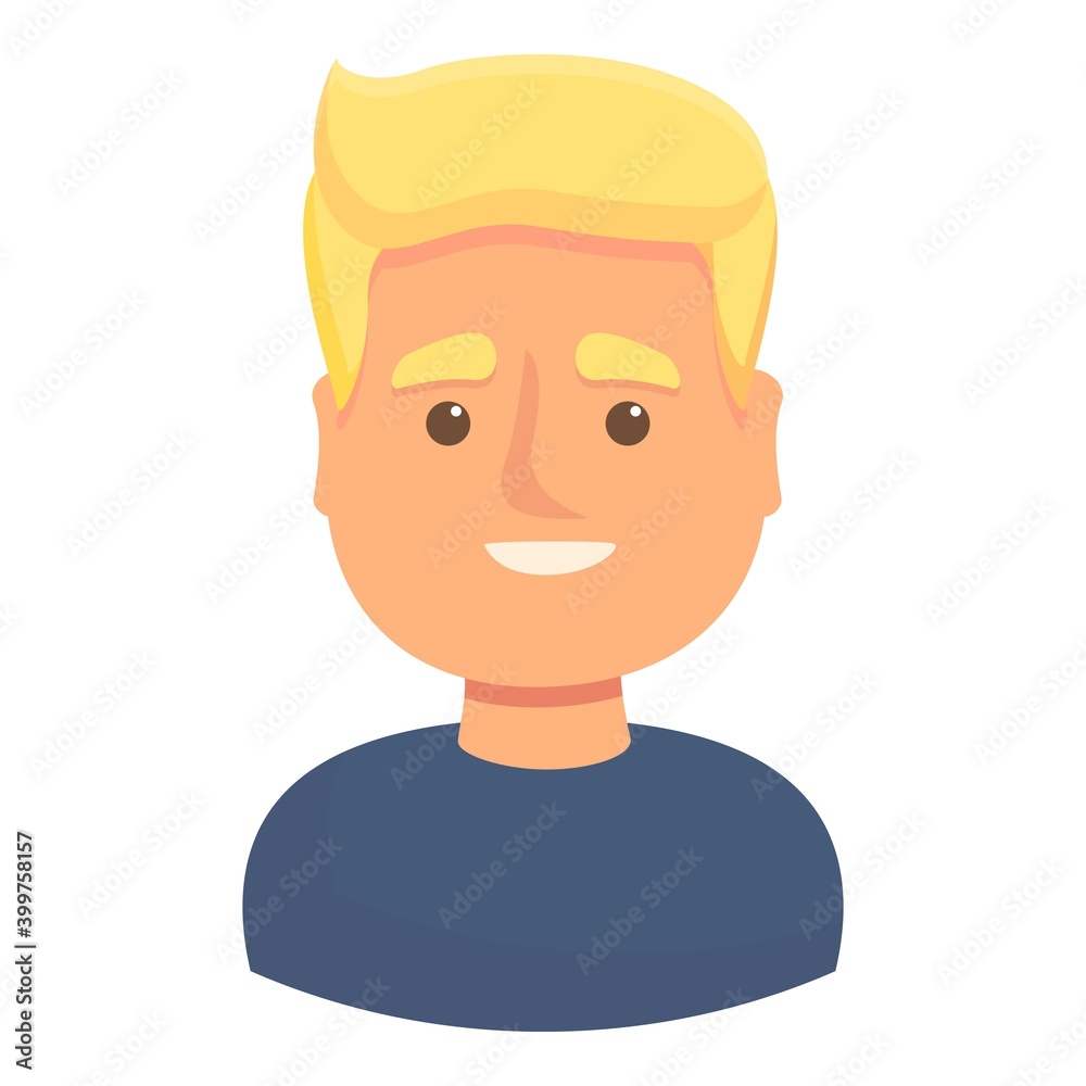 Blond male icon. Cartoon of blond male vector icon for web design isolated on white background