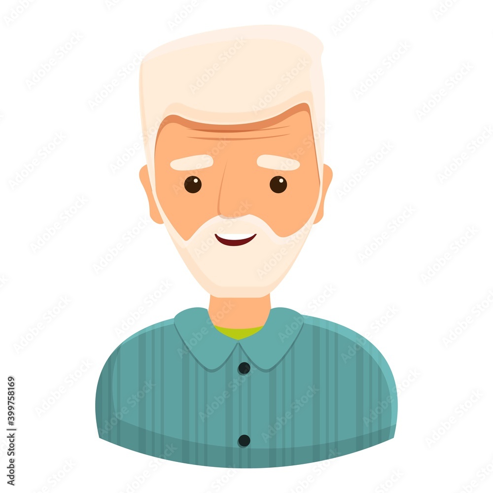 Old man icon. Cartoon of old man vector icon for web design isolated on white background