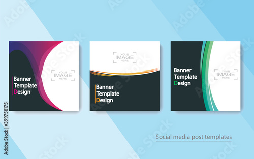 set banner social media post design,vector illustrations.