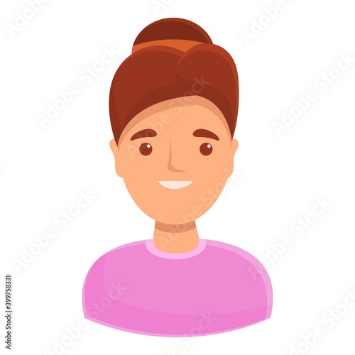 Happy mother avatar icon. Cartoon of happy mother avatar vector icon for web design isolated on white background