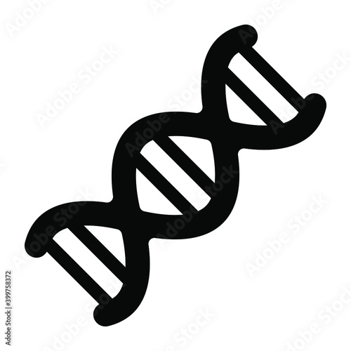 
Deoxyribonucleic acid, gene icon in glyph design 
