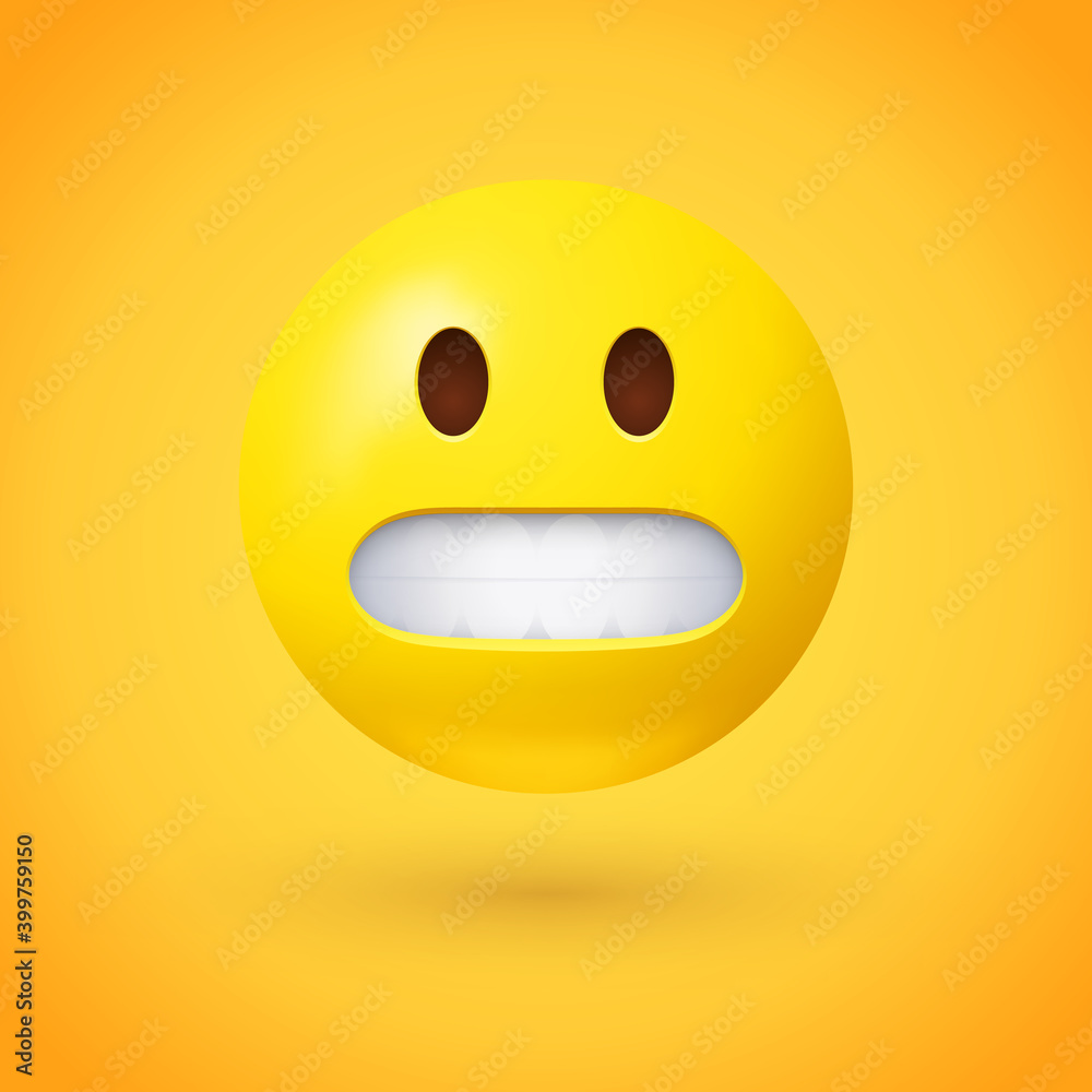 Grimacing Face Emoji A Yellow Face With Simple Open Eyes Showing