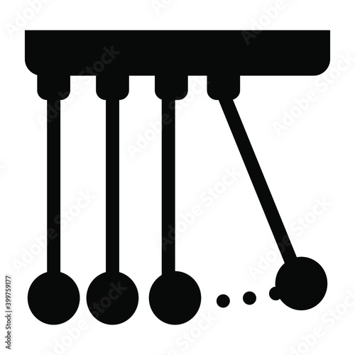 
A swinging pendulum denoting newton cradle in solid icon
