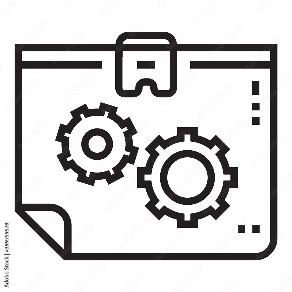 Presentation Gears Business Model Flat Icon Isolated On White Background Presentation Gears Business Model Flat Icon Isolated On White Background