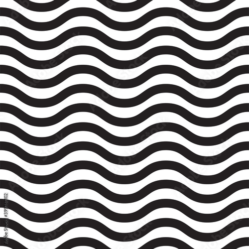 seamless pattern of black and white geometric waves