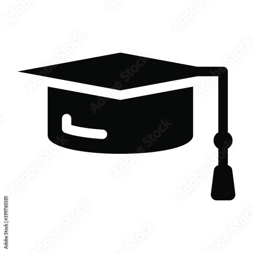 
An icon design of mortarboard, editable solid vector style 
