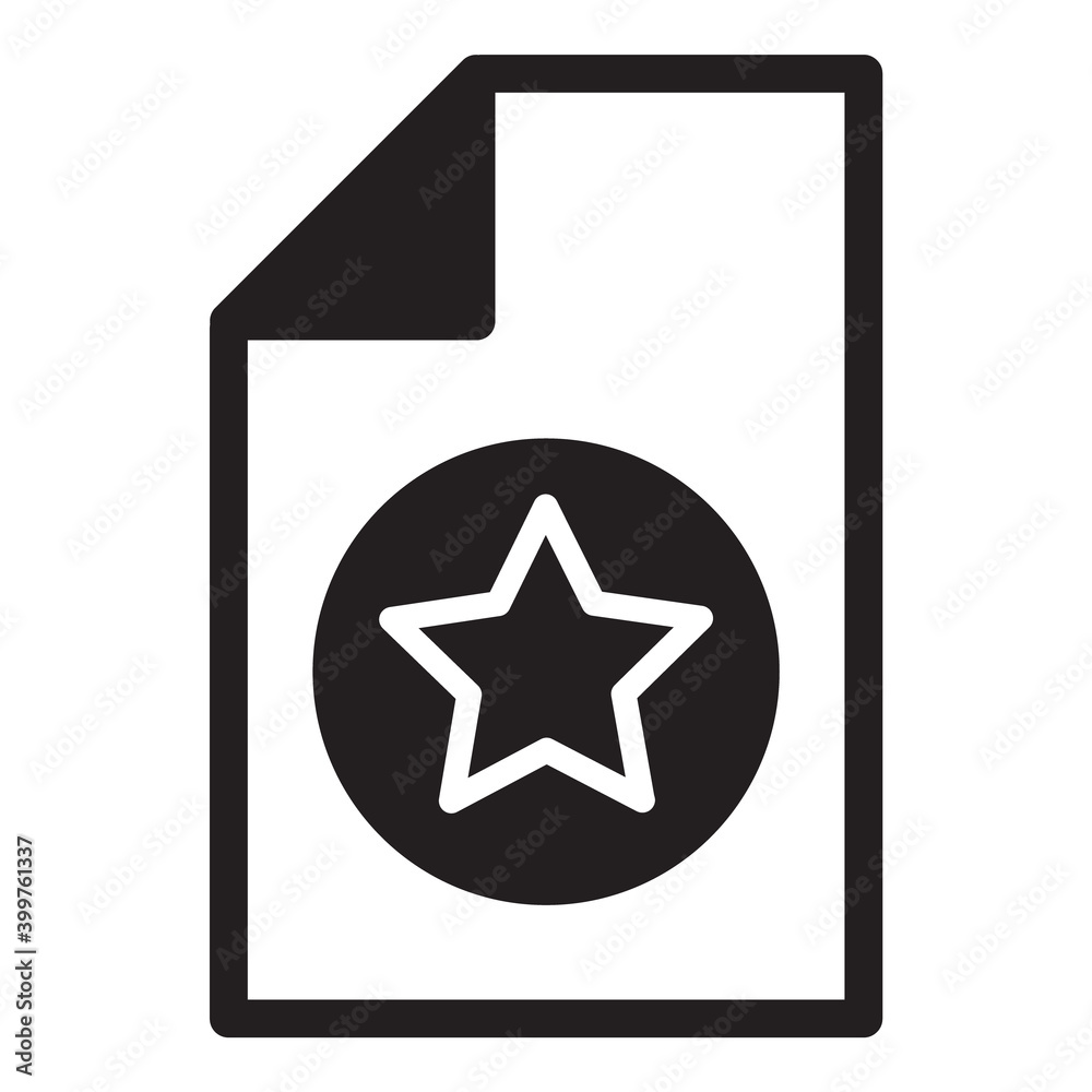 Interface Bookmark Star Document Flat Icon Isolated On White Background Interface Bookmark Star Document Flat Icon Isolated On White Background