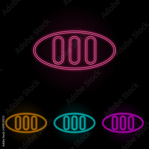 loaf color neon set. Simple thin line, outline vector of web icons for ui and ux, website or mobile application