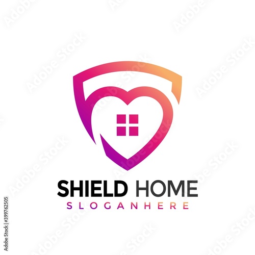Shiled Home Modern Logo Design Vector Illustration