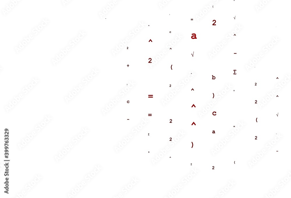 Light Red vector texture with mathematic symbols.