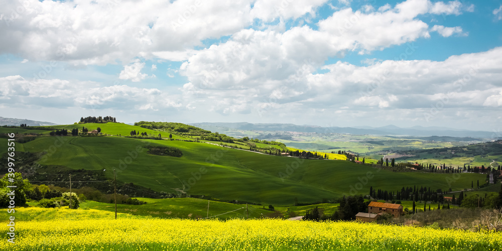 Toskański krajobraz, Toskana, Italia, Włochy