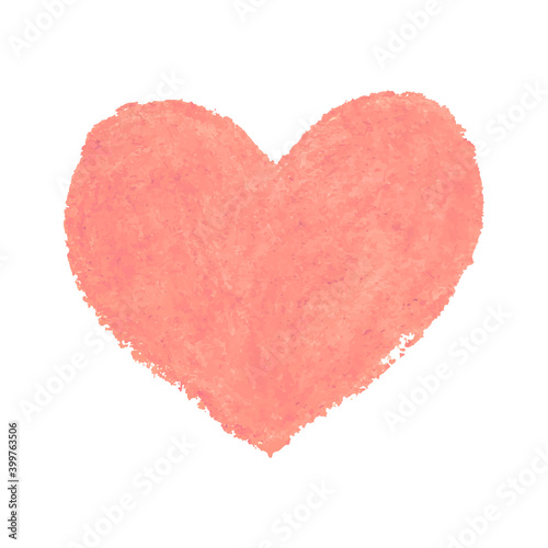 Vector colorful illustration of heart shape drawn with pink colored chalk pastels. Elements for design greeting card, poster, banner, Social Media post, invitation, sale, brochure, other graphic