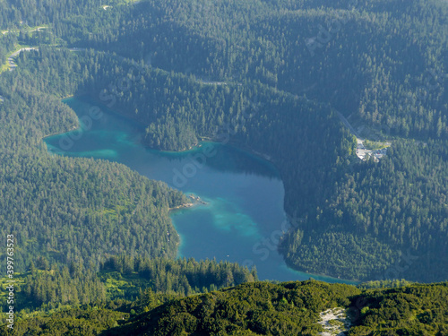 Blindsee lake fromGrubigstein mountain tour, Tyrol, Austria