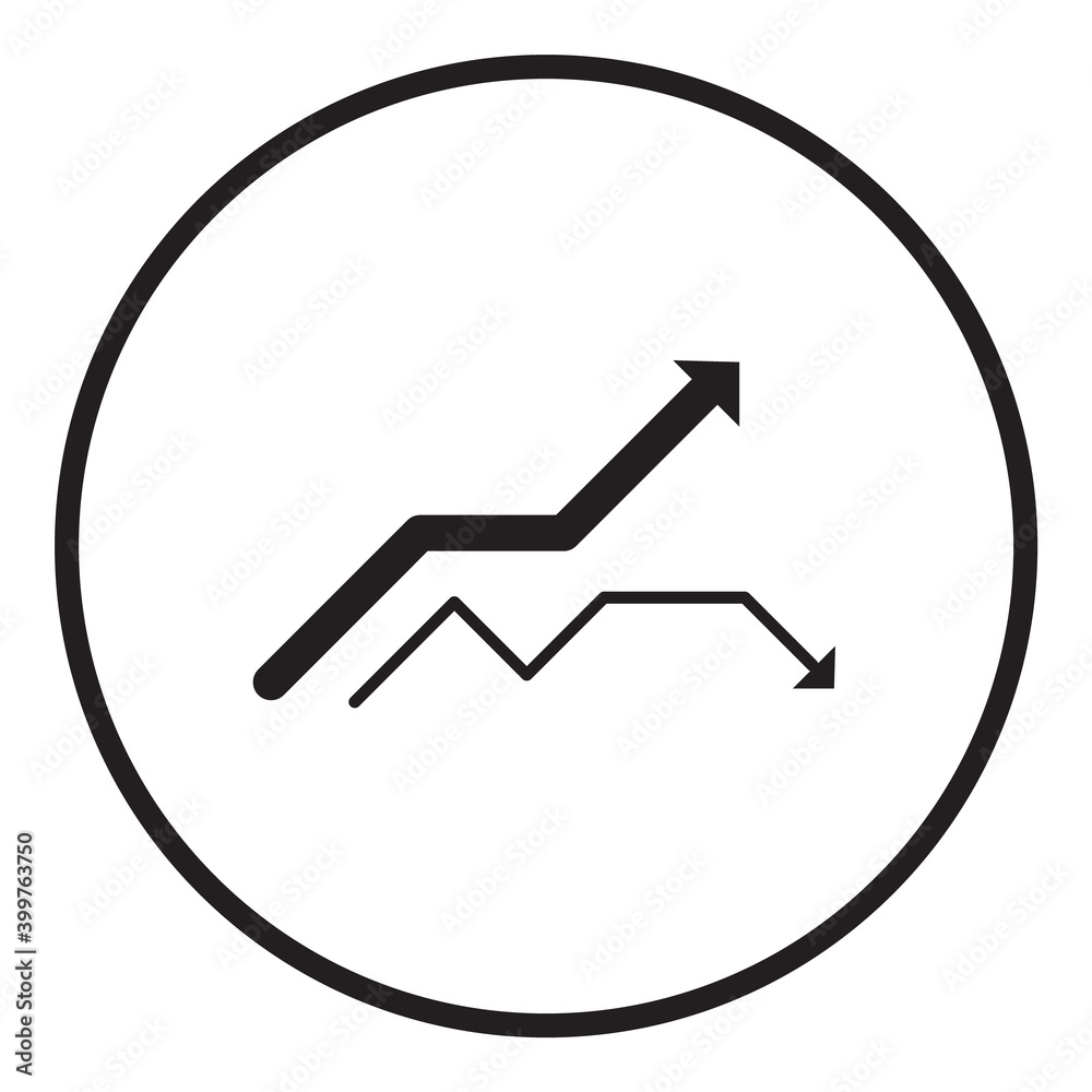 Finance Chart Rating Dynamics Flat Icon Isolated On White Background Finance Chart Rating Dynamics Flat Icon Isolated On White Background