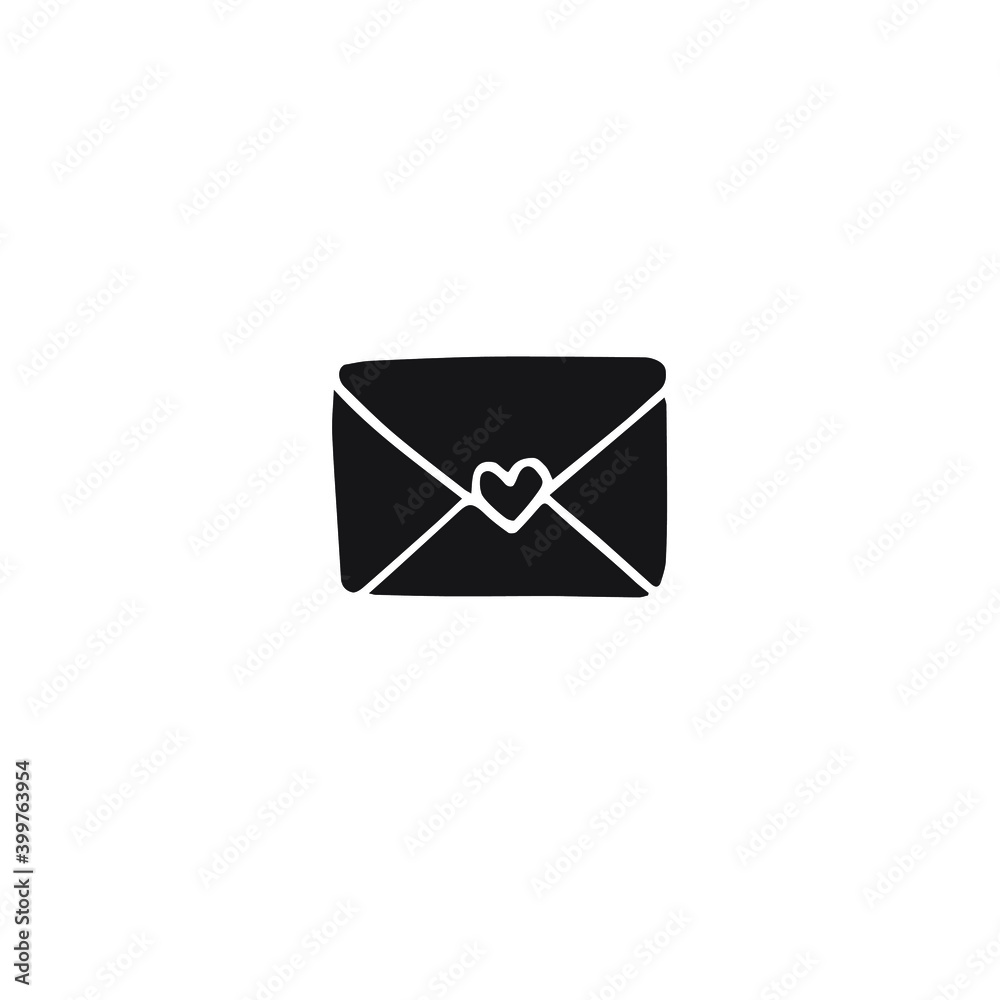 Vector black hand drawn doodle sketch letter isolated on white background Vector black hand drawn doodle sketch letter isolated on white background